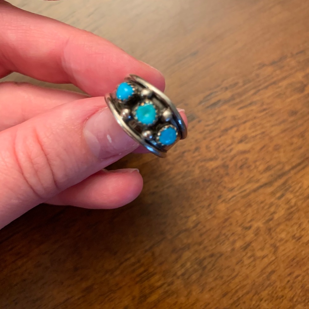 Turquoise and silver ring